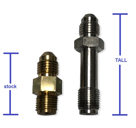 TALL RESTRICTOR GT30-GTX35 G25 G30 G35 -4 size Oil inlet fitting w/ built-in .035" - Image 2